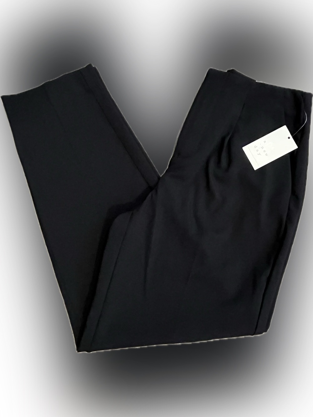 A New Day Black Pleated Ankle Dress Pants 6 Stretch
